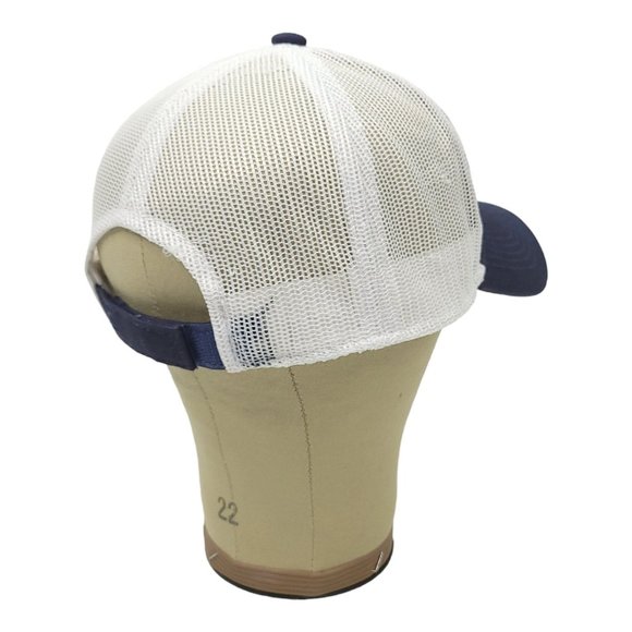 Outdoor Cap Hawkeye Mesh Strapback Cap Trucker Baseball Hat Bird Blue White - Picture 11 of 13